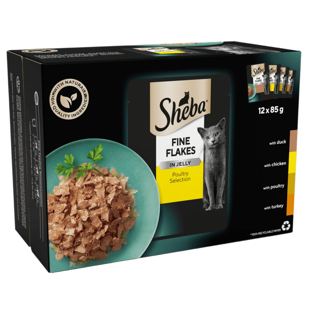 SHEBA® Fine Flakes Poultry Selection in Jelly 12 & 40 & 80 x 85g - 1