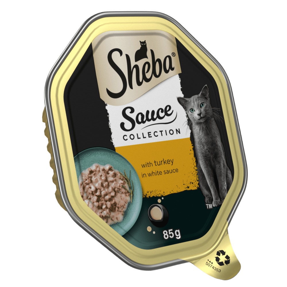 SHEBA® Sauce Collection Adult Cat Food with Turkey in White Sauce 85g Tray - 1