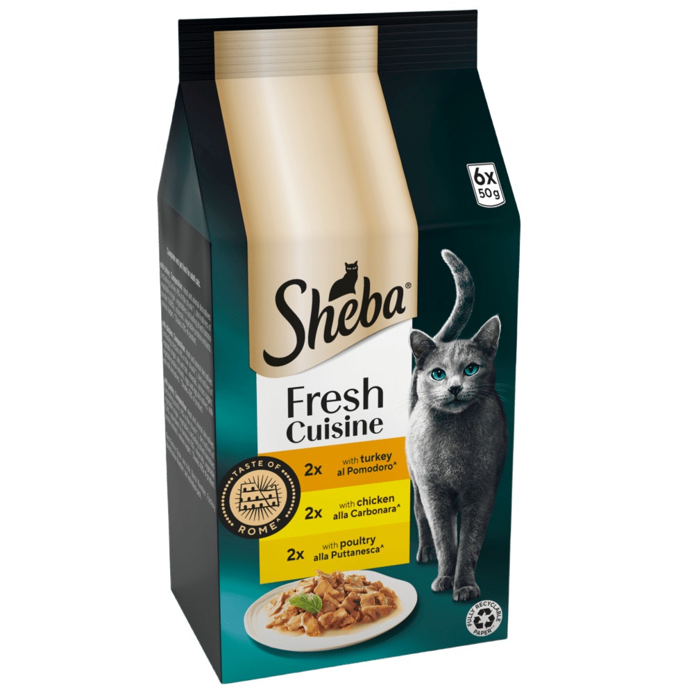 SHEBA® Fresh Cuisine Taste of Rome Wet Cat Food Poultry in Gravy 6x50g Pouch - 1