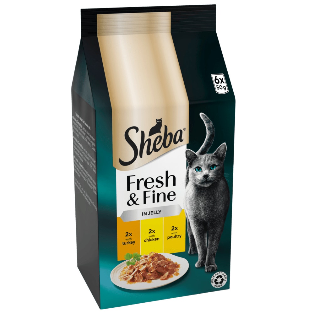 SHEBA® Fresh & Fine  Adult Wet Cat Food Poultry In Gravy Pouches 50x50g,15x50g,6x50g - 1