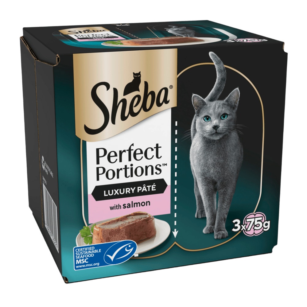 SHEBA® PERFECT PORTIONS™ Adult Wet Cat Food Salmon Loaf 3 x 2 x 37.5g Tray - 1