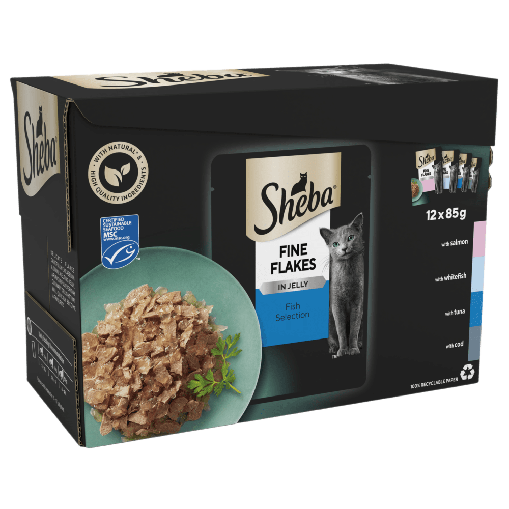 SHEBA® Fine Flakes Fish Selection in Jelly 12 & 40 & 80 x 85g - 1