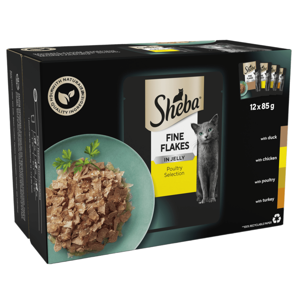 SHEBA® Fine Flakes Poultry Selection in Jelly 12 & 40 & 80 x 85g - 1