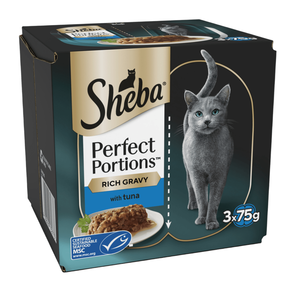 SHEBA® PERFECT PORTIONS™ Adult Wet Cat Food  Tuna Chunks 3 x (2x37.5g) Tray - 1