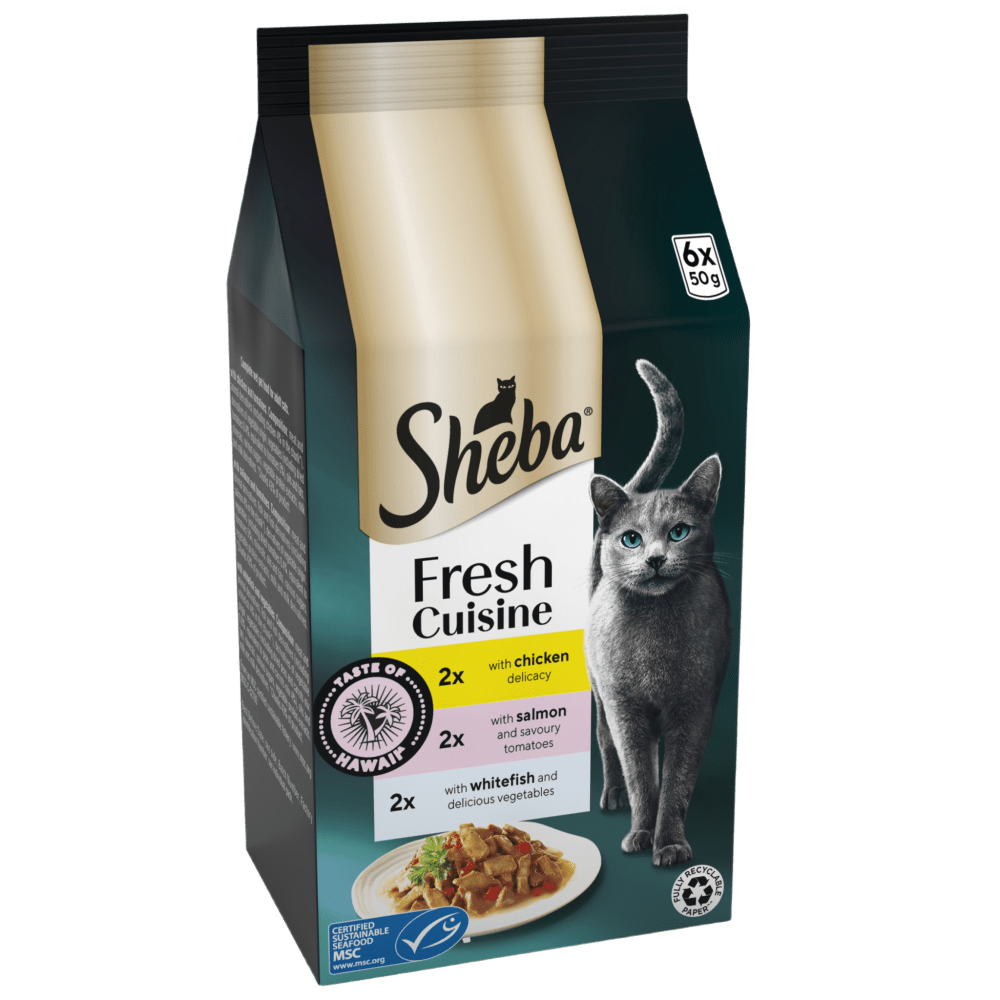 SHEBA® Fresh Cuisine Taste of Hawaii Wet Cat Food Fish in Gravy 6x50g Pouch - 1