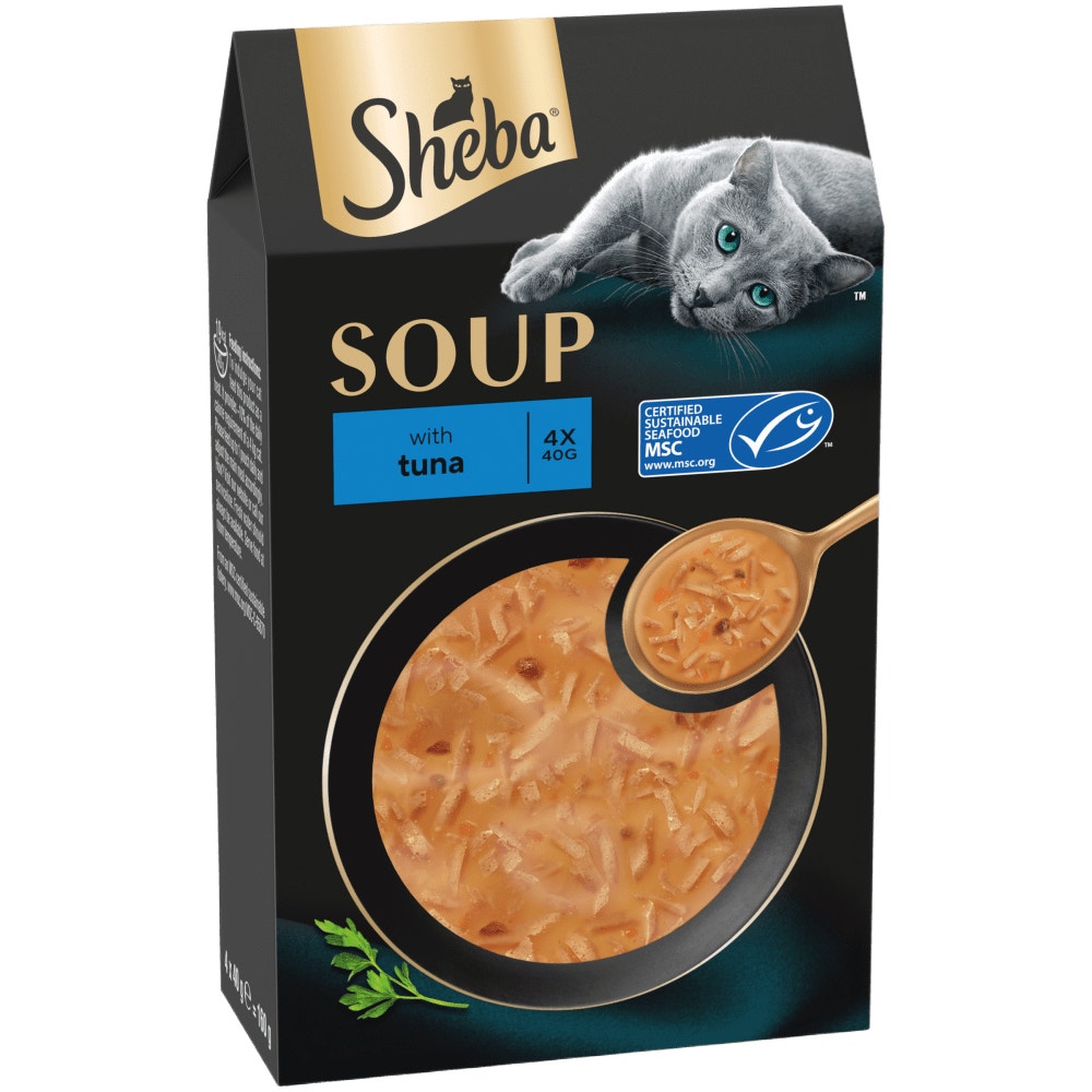 SHEBA Soup Adult Wet Cat Food Pouch with Tuna 4 x 40g - 1