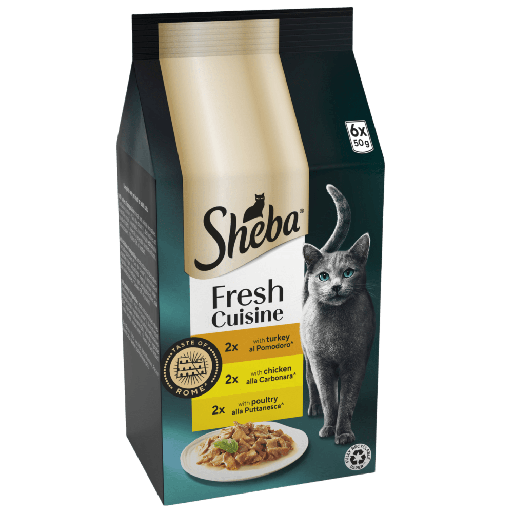SHEBA® Fresh Cuisine Taste of Rome Wet Cat Food Poultry in Gravy 6x50g Pouch - 1