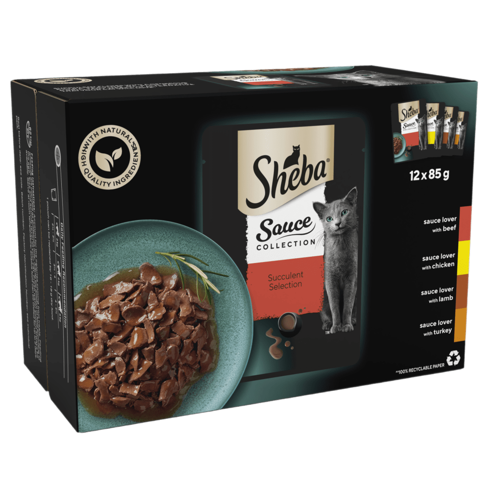 SHEBA® Sauce Collection Adult Wet Cat Food  Succulent Selection 12 x 85g Pouch - 1