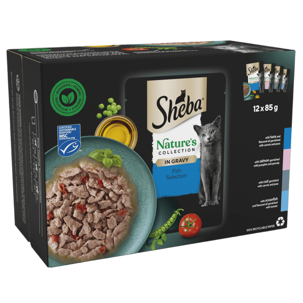 SHEBA®  Natures Collection Adult Wet Cat Food Fish in Gravy 12 x 85g Pouch - 1