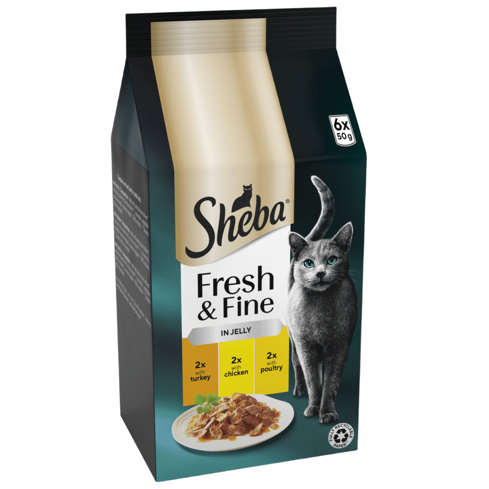 SHEBA® Fresh & Fine  Adult Wet Cat Food Poultry In Gravy Pouches 50x50g,15x50g,6x50g - 1