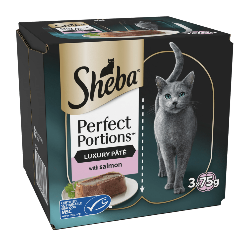SHEBA® PERFECT PORTIONS™ Adult Wet Cat Food Salmon Loaf 3 x 2 x 37.5g Tray - 1