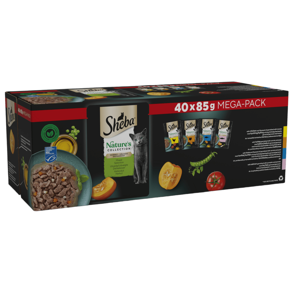 SHEBA® Nature's Collection Adult Wet Cat Food Mixed in Gravy 40 x 85g Pouch - 1