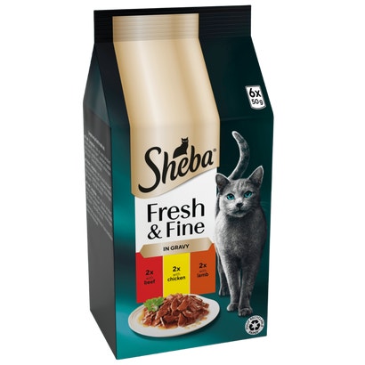 Fresh & Fine Adult Wet Cat Food Beef & Chicken Gravy Pouches