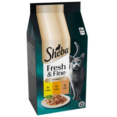 Fresh & Fine Adult Wet Cat Food Chicken &Turkey Gravy Pouches