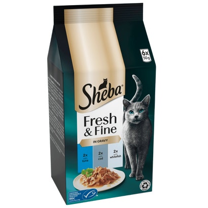 Fresh & Fine Adult Wet Cat Food Tuna and Cod in Gravy Pouches