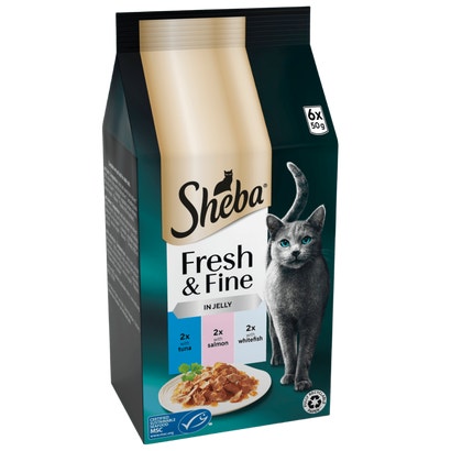 Fresh & Fine Adult Wet Cat Food Tuna & Salmon in Jelly Pouches